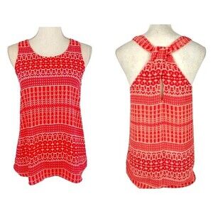 Cynthia Rowley orange and white twist back top size medium